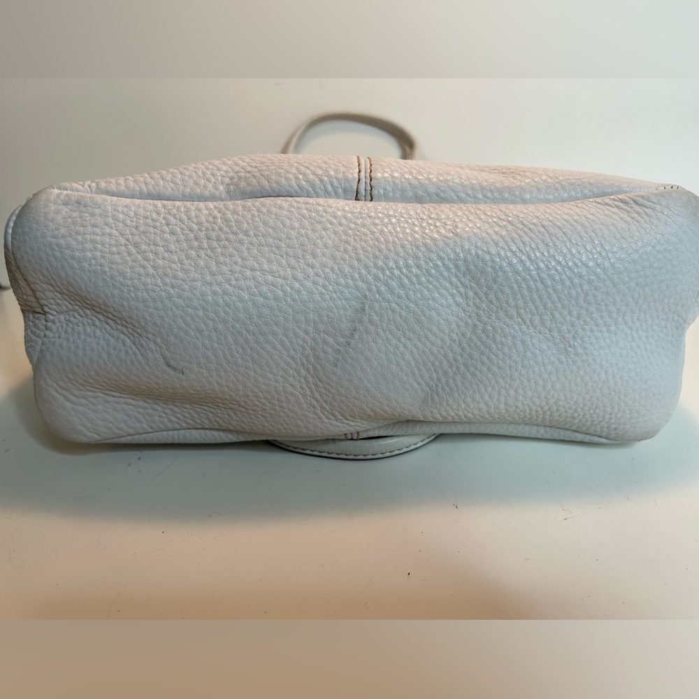 Fossil Pebble Grain White Leather Tote/Shoulder Bag - Picture 5 of 15